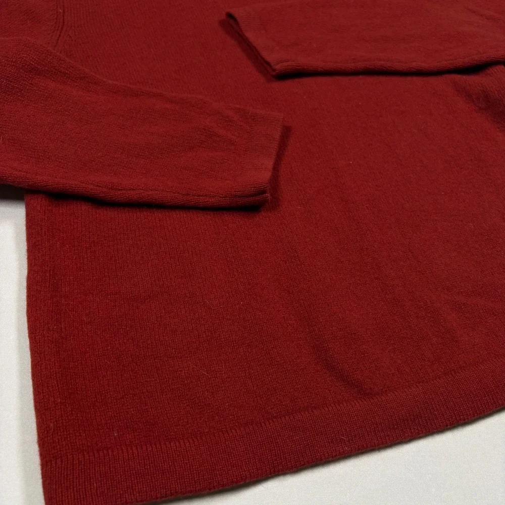 Brooks Sport Sweater Mens XL V-Neck Red Lambswool Cashmere EUC